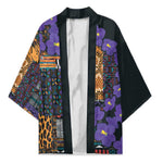 Africa Violets Flowers Kimono Mix Native Tribal Pattern