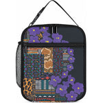 Africa Violets Flowers Lunch Bag Mix Native Tribal Pattern
