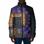 Africa Violets Flowers Padded Jacket Mix Native Tribal Pattern