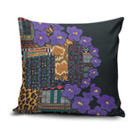 Africa Violets Flowers Pillow Cover Mix Native Tribal Pattern