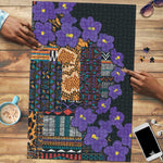 Africa Violets Flowers Puzzle Mix Native Tribal Pattern
