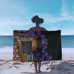 Afro Violets Flowers Sarong Mix Native Tribal Pattern