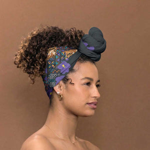 Africa Violets Flowers Simple Headwrap Mix Native Tribal Pattern