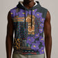 Afro Violets Flowers Sleeveless Hoodie Mix Native Tribal Pattern - African Pride
