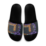 Africa Violets Flowers Slide Sandals Mix Native Tribal Pattern