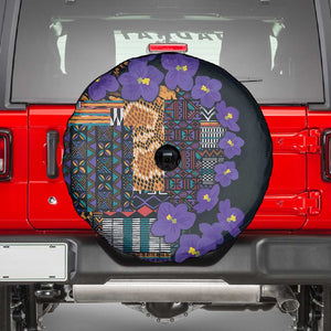 Afro Violets Flowers Spare Tire Cover Mix Native Tribal Pattern