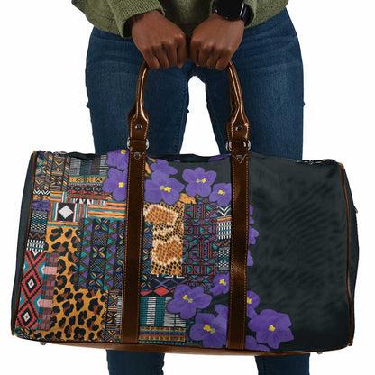 Africa Violets Flowers Travel Bag Mix Native Tribal Pattern