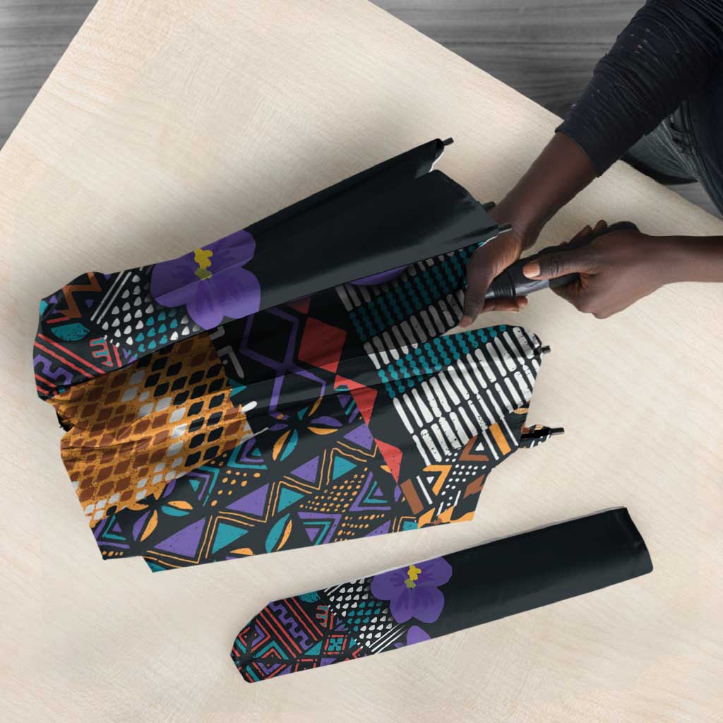 Africa Violets Flowers Umbrella Mix Native Tribal Pattern