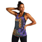 Afro Violets Flowers Women Racerback Tank Mix Native Tribal Pattern