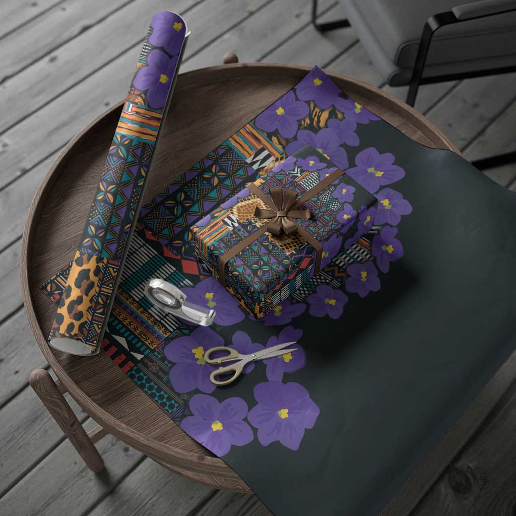 Africa Violets Flowers Wrapping Paper Mix Native Tribal Pattern - African Pride