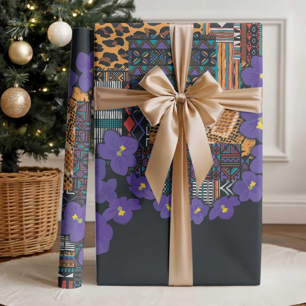 Africa Violets Flowers Wrapping Paper Mix Native Tribal Pattern - African Pride