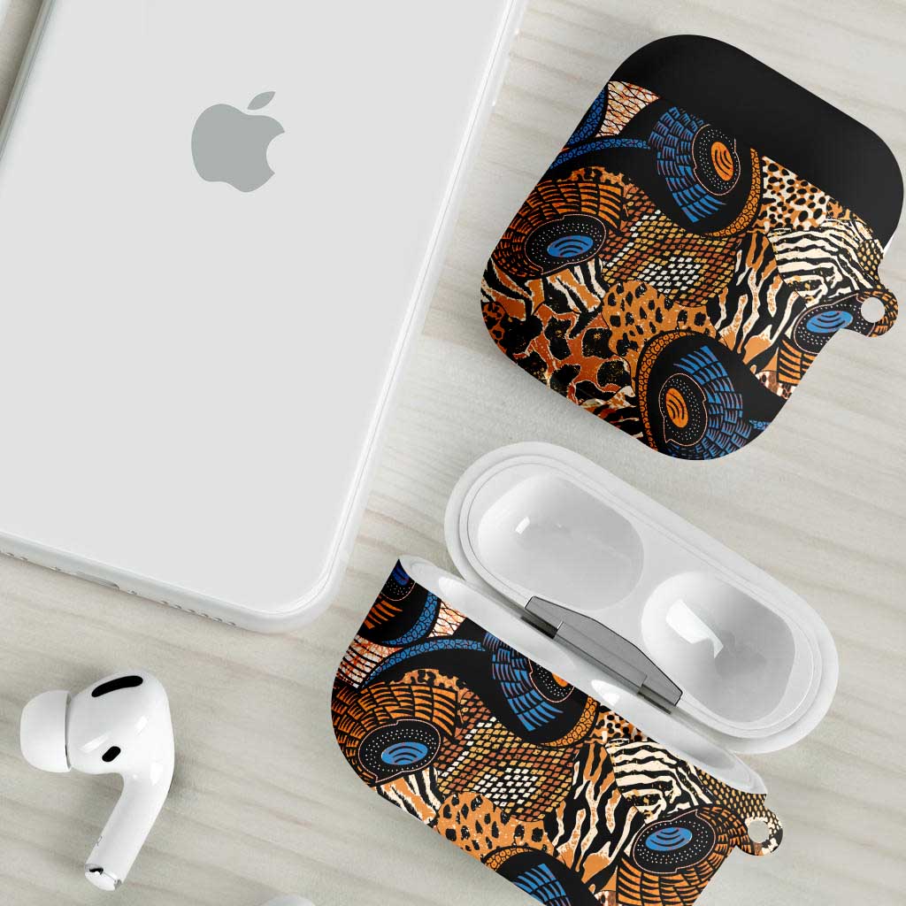 African Ankara Motifs Mixed Animal Skins AirPods Case