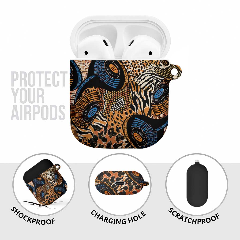 African Ankara Motifs Mixed Animal Skins AirPods Case