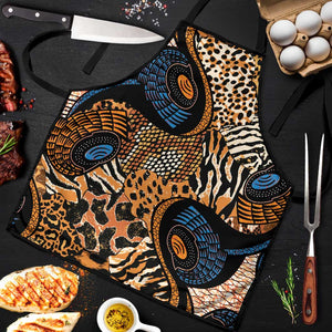 African Ankara Motifs Mixed Animal Skins Apron