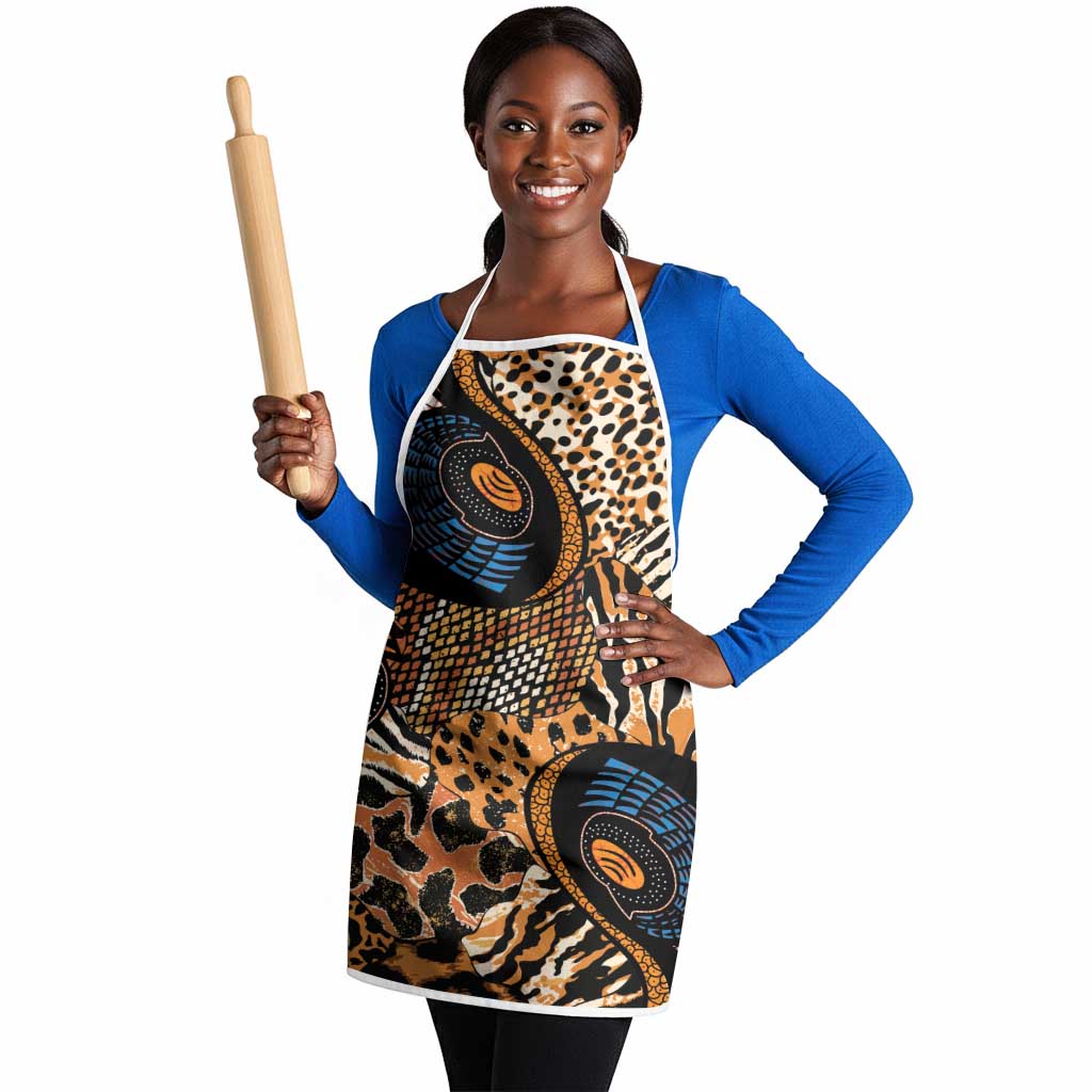 African Ankara Motifs Mixed Animal Skins Apron