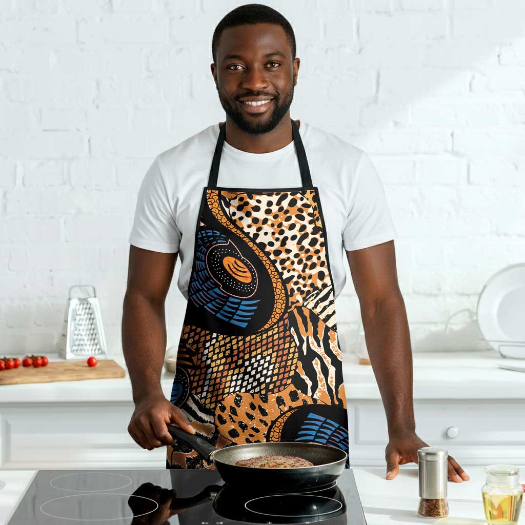 African Ankara Motifs Mixed Animal Skins Apron