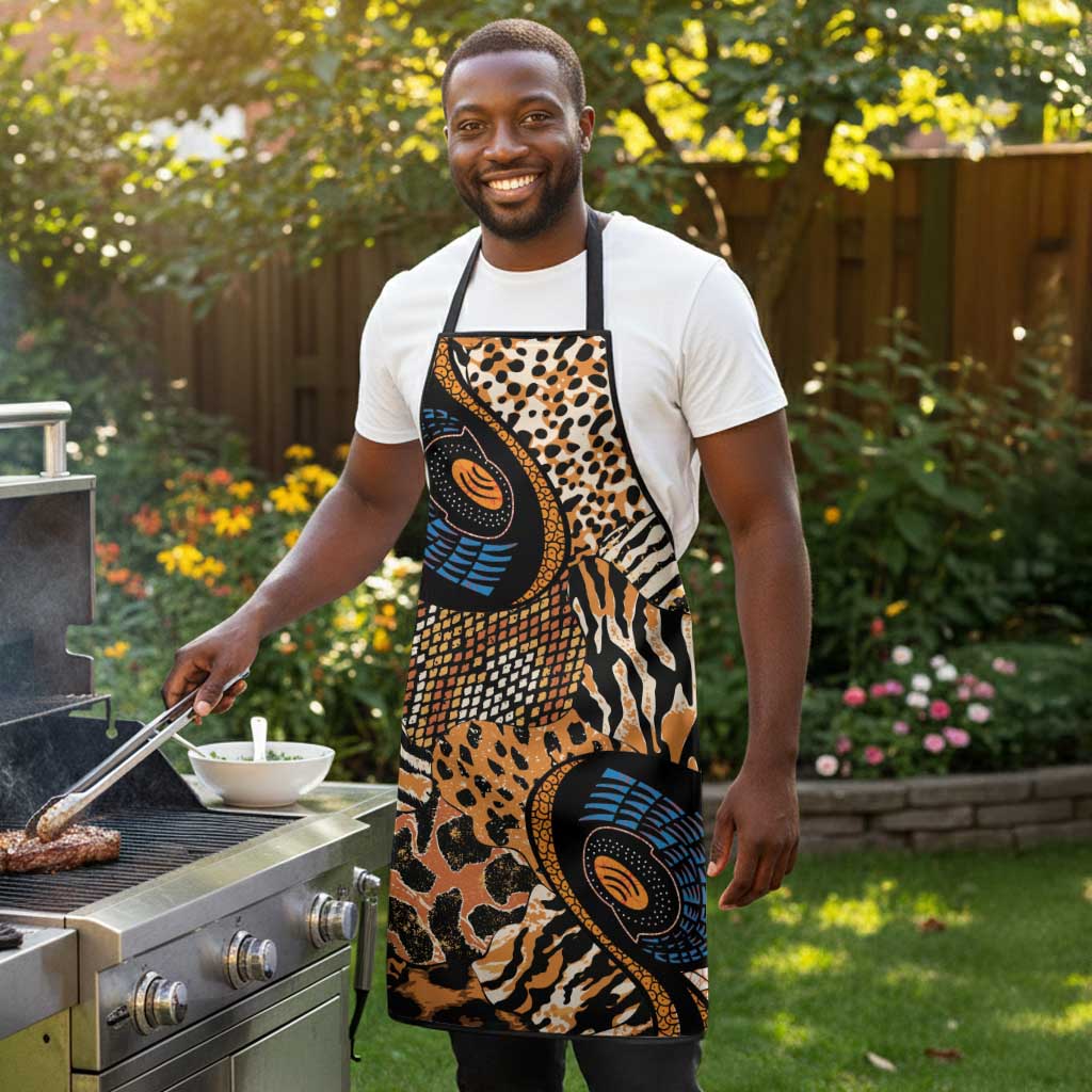 African Ankara Motifs Mixed Animal Skins Apron