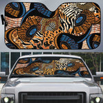 African Ankara Motifs Mixed Animal Skins Auto Sun Shade