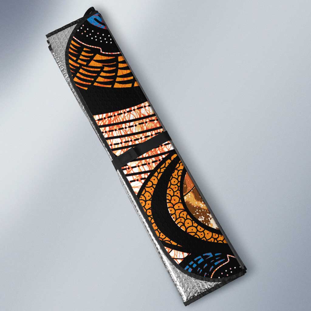 African Ankara Motifs Mixed Animal Skins Auto Sun Shade