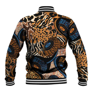 African Ankara Motifs Mixed Animal Skins Baseball Jacket