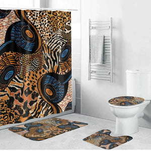 African Ankara Motifs Mixed Animal Skins Bathroom Set