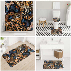 African Ankara Motifs Mixed Animal Skins Bathroom Set