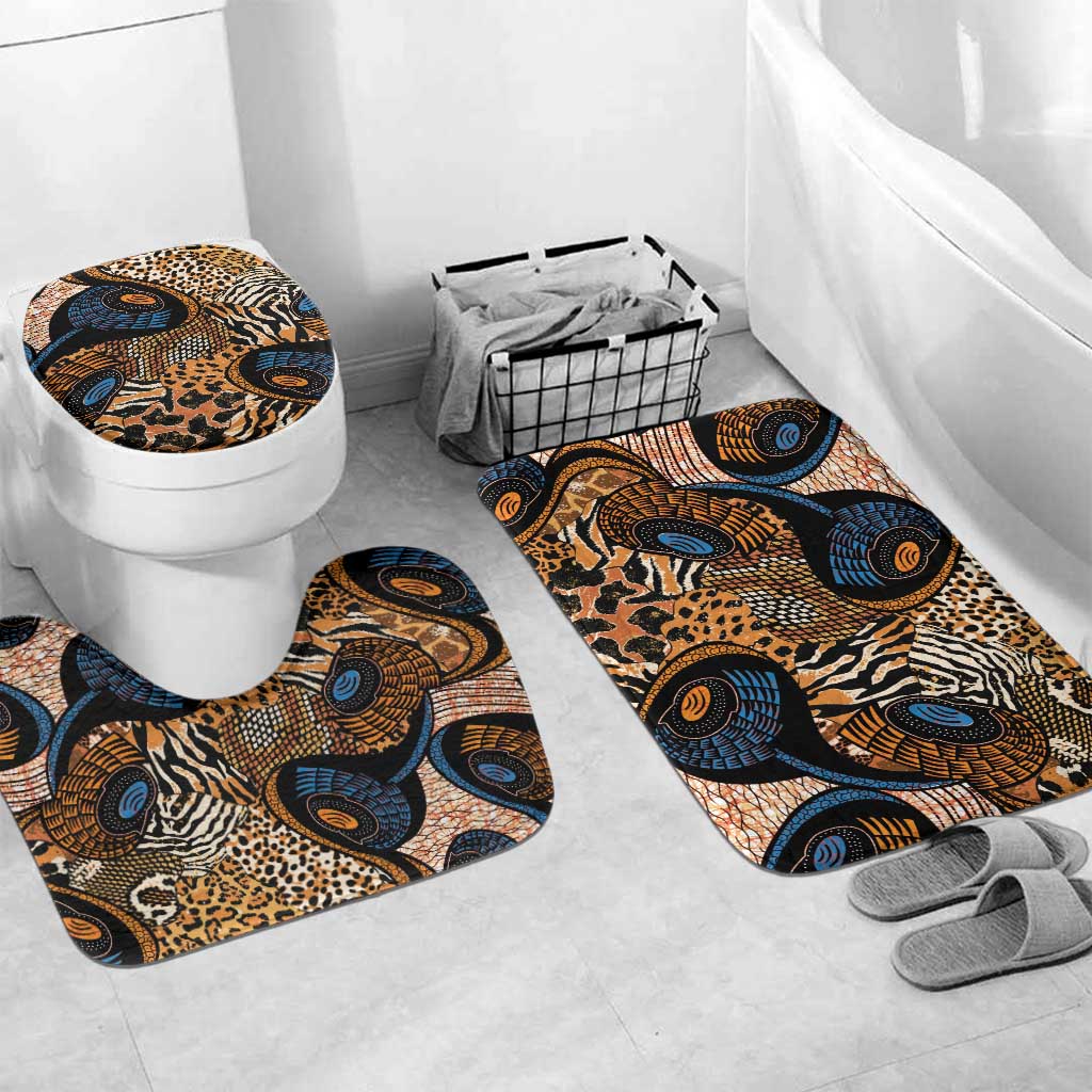 African Ankara Motifs Mixed Animal Skins Bathroom Set