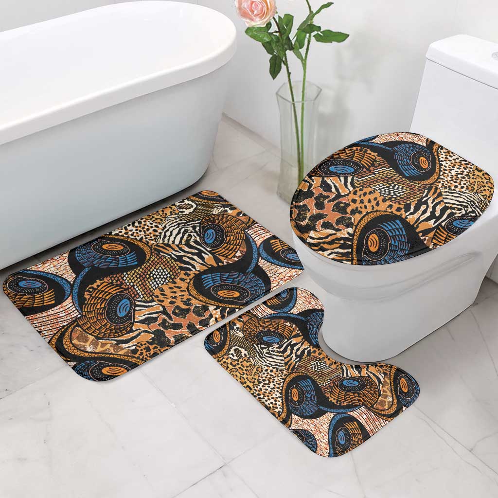 African Ankara Motifs Mixed Animal Skins Bathroom Set