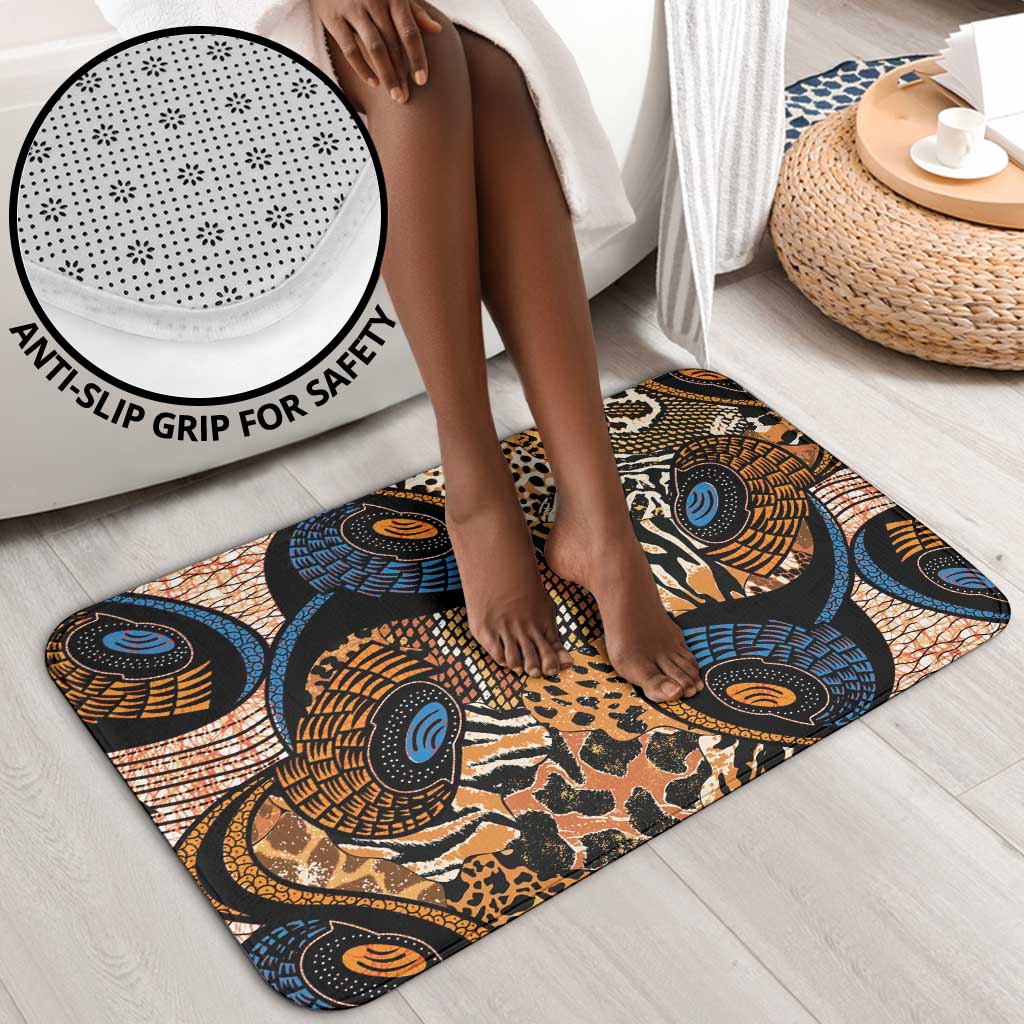 African Ankara Motifs Mixed Animal Skins Bathroom Set