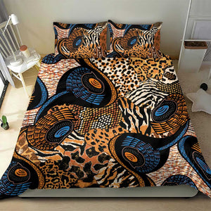 African Ankara Motifs Mixed Animal Skins Bedding Set