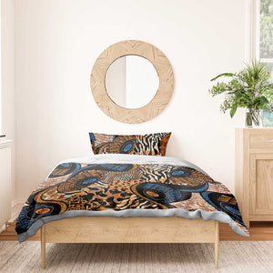 African Ankara Motifs Mixed Animal Skins Bedding Set