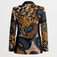 African Ankara Motifs Mixed Animal Skins Blazer