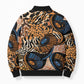African Ankara Motifs Mixed Animal Skins Bomber Puffer Jacket