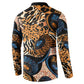 African Ankara Motifs Mixed Animal Skins Button Sweatshirt