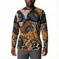 African Ankara Motifs Mixed Animal Skins Button Sweatshirt