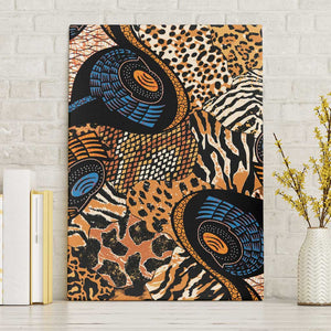 African Ankara Motifs Mixed Animal Skins Canvas Wall Art