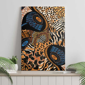 African Ankara Motifs Mixed Animal Skins Canvas Wall Art
