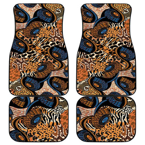 African Ankara Motifs Mixed Animal Skins Car Mats