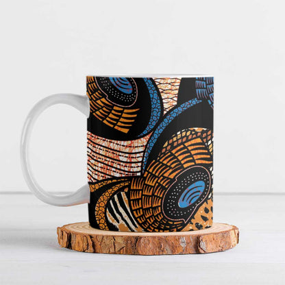 African Ankara Motifs Mixed Animal Skins Ceramic Mug