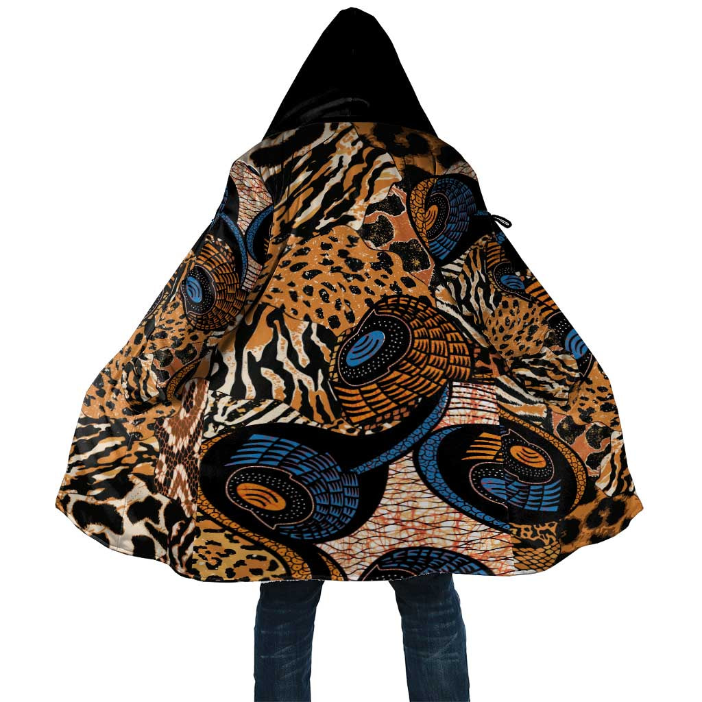 African Ankara Motifs Mixed Animal Skins Cloak