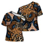 African Ankara Motifs Mixed Animal Skins Cross Shoulder Shirt