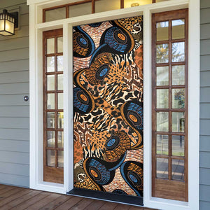 African Ankara Motifs Mixed Animal Skins Door Cover