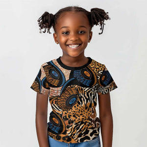 African Ankara Motifs Mixed Animal Skins Kid T shirt