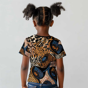 African Ankara Motifs Mixed Animal Skins Kid T shirt