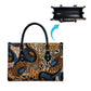 African Ankara Motifs Mixed Animal Skins Leather Bag