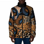 African Ankara Motifs Mixed Animal Skins Padded Jacket