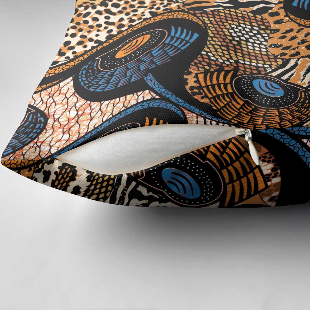 African Ankara Motifs Mixed Animal Skins Pillow Cover