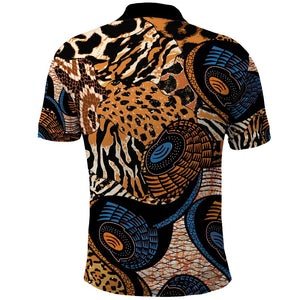 African Ankara Motifs Mixed Animal Skins Polo Shirt