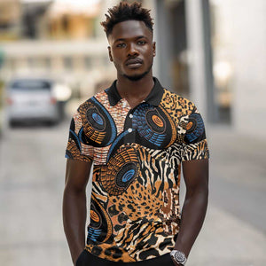 African Ankara Motifs Mixed Animal Skins Polo Shirt