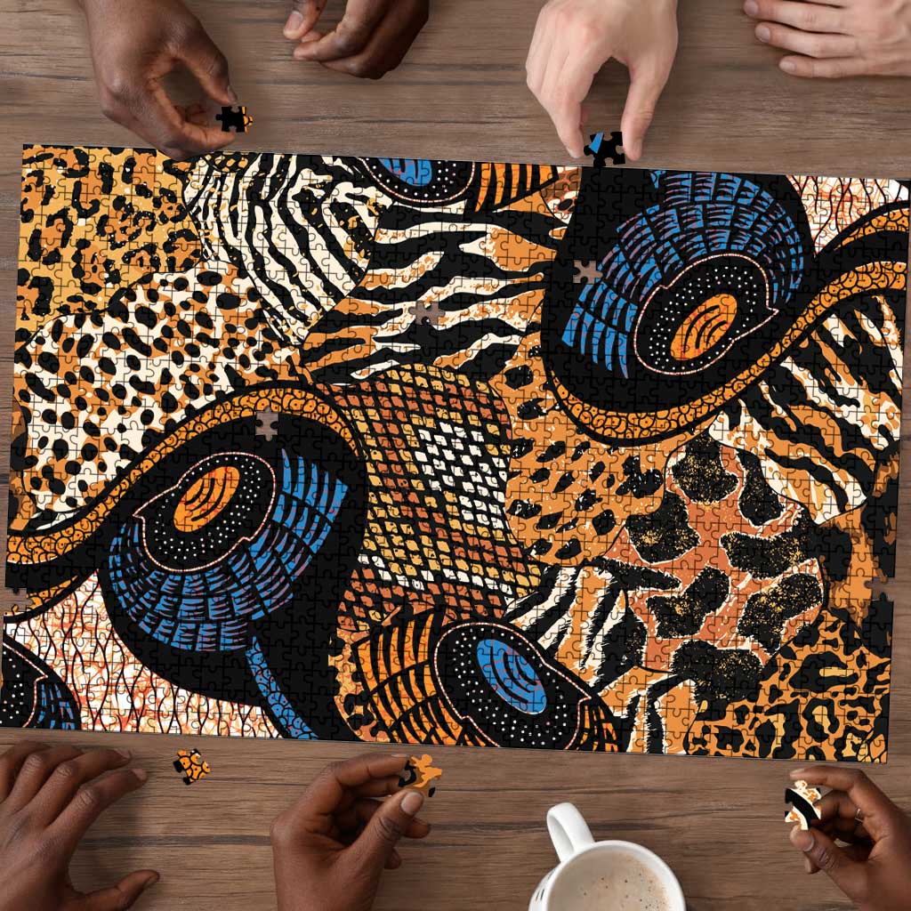 African Ankara Motifs Mixed Animal Skins Puzzle